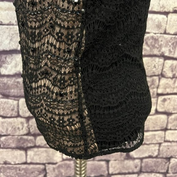 Ann Taylor Black & Tan Lace Tank Size Small Petite - Picture 5 of 10